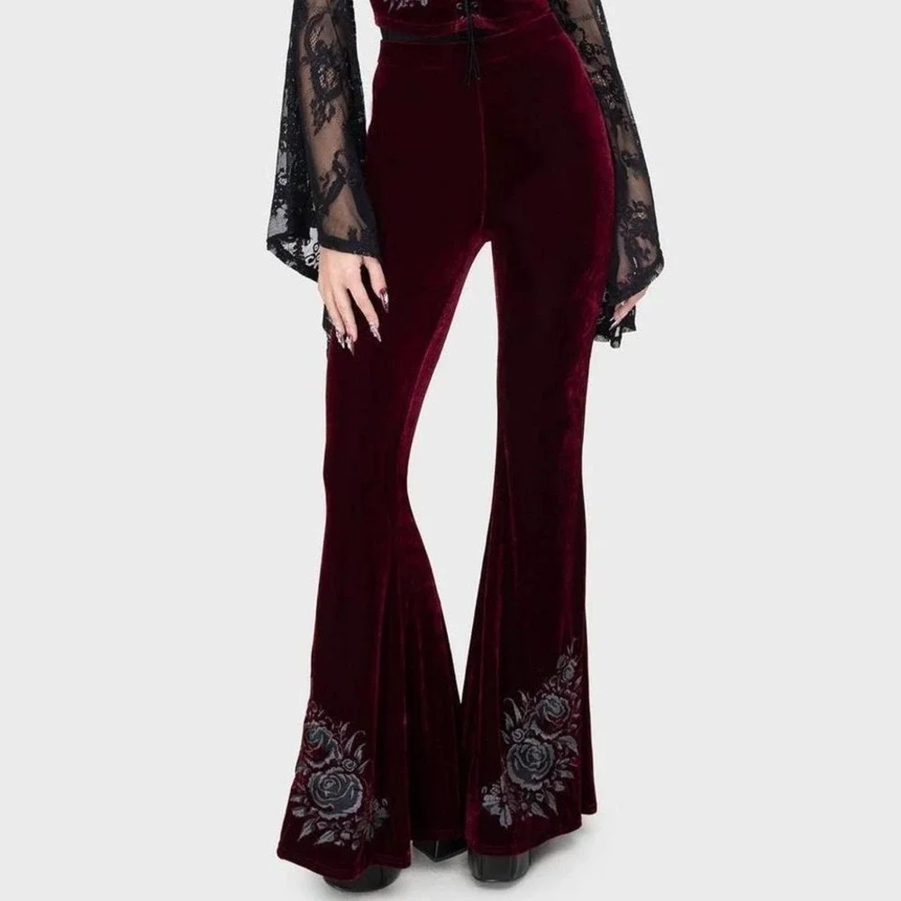 A devils rose Flared trousers‎ goth whimsigoth western goth Small